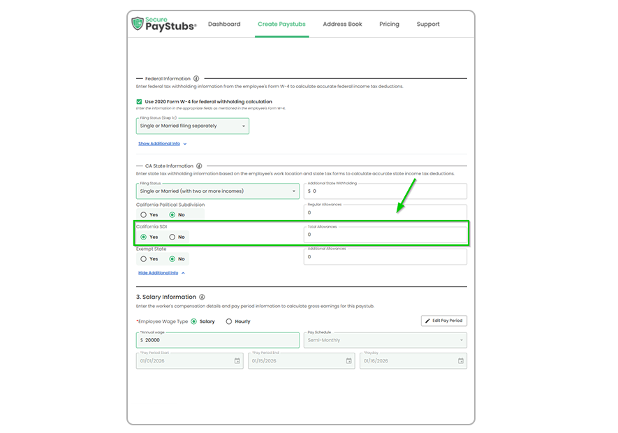  How Employers Can Create Pay Stubs with SDI Information
